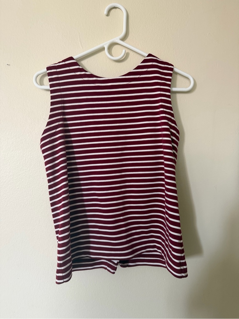 Banana Republic Burgundy and White Striped Tank